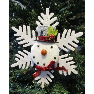 Snowflake with snowman
